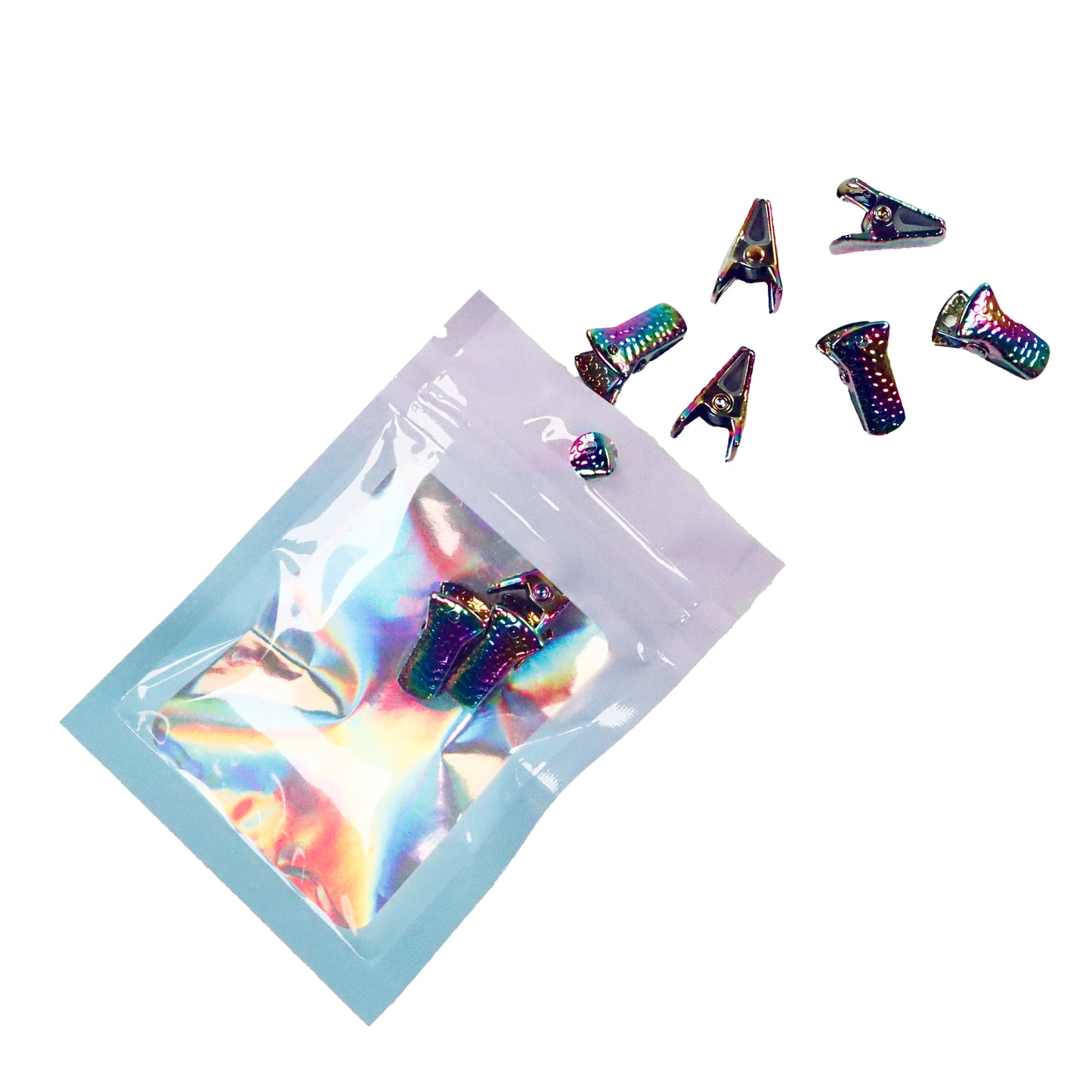 10 Mini Rainbow Spring Clips with Non-Slip protective Silicone
